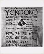 Works by Yoko Ono, poster, Carnegie Recital Hall, New York, November 24, 1961. Photograph: George Maciunas. The Museum of Modern Art, New York. The Gilbert and Lila Silverman Fluxus Collection Gift, 2008. © 2014 George Maciunas.